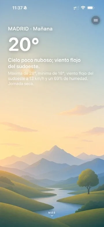 Aura home screen, the menu button in the top-right corner