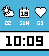 Aura Essential watchface on Pebble Time 2, ocean theme