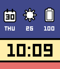 Aura Essential watchface on Pebble Time 2, sunset theme