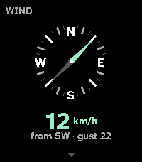 Aura Weather, the wind compass card