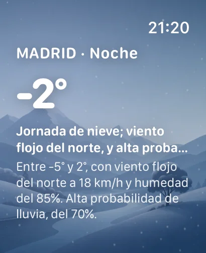 Apple Watch app, snow at night