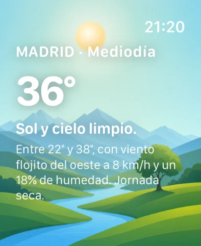 Apple Watch app, clear midday