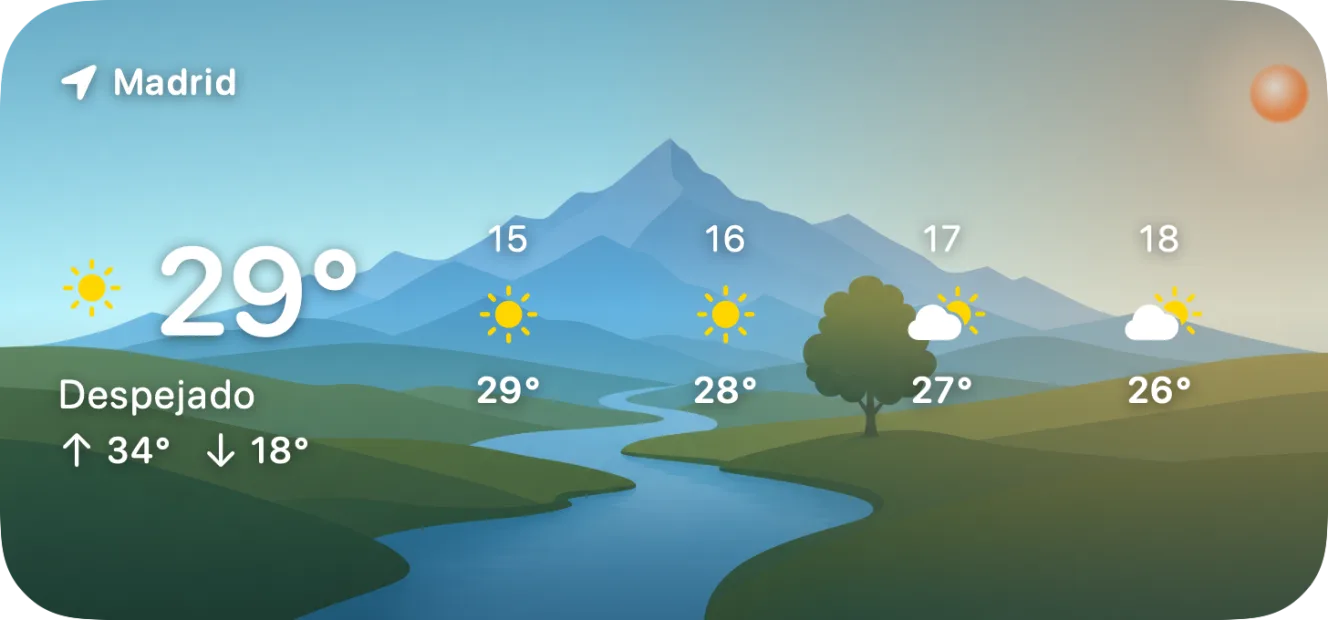 Medium widget, sunset