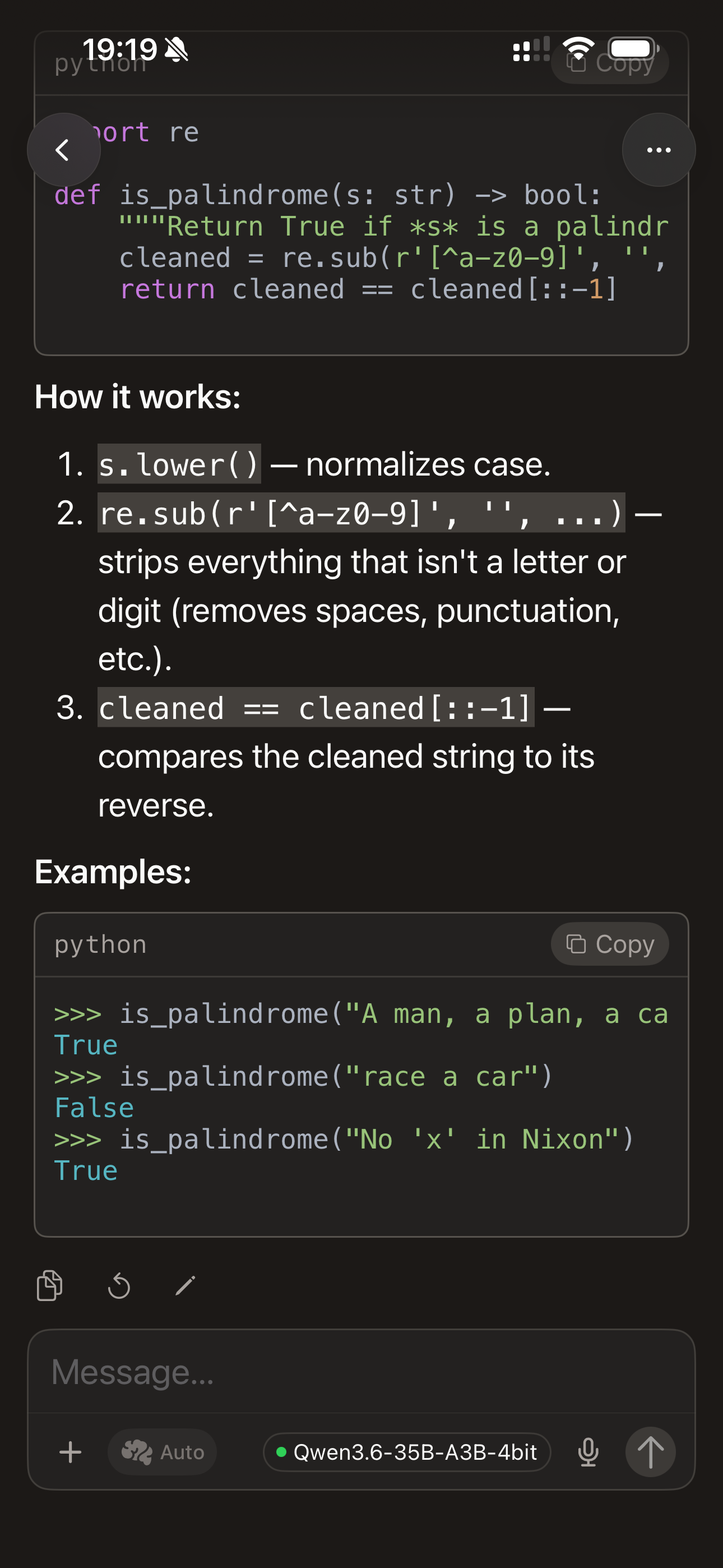 Mira on iPhone — Python code