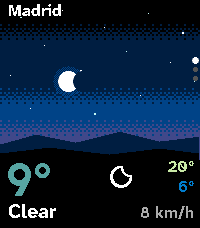 Aura Sky Weather, a clear night with the moon